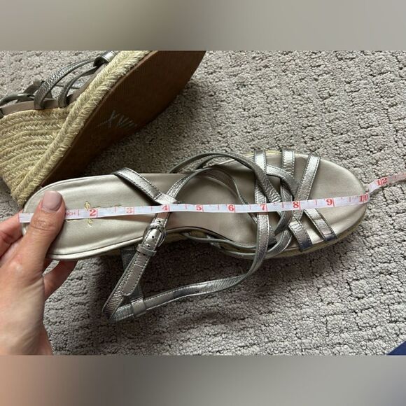 Cole Haan Sandals Meadow Strap Wedge II Metallic Strappy Spadrilles - Picture 10 of 10